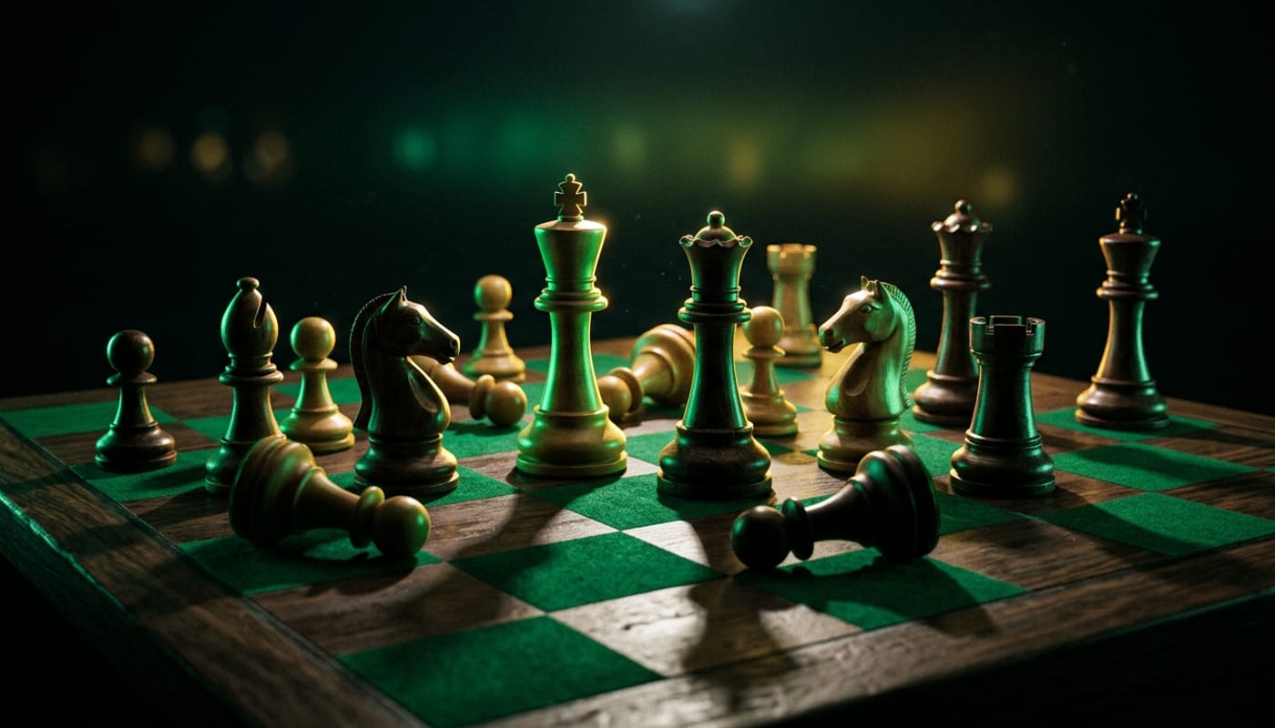 Chess pieces on board